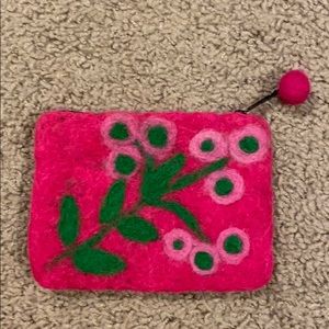 New Wool Floral Artisan Coin Purse